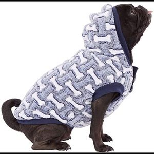 Fleece Dog Bone Hoodie-Available In LG & XL